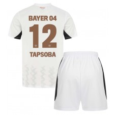 Bayer Leverkusen Edmond Tapsoba #12 Bortedraktsett Barn 2024-25 Kortermet (+ korte bukser)